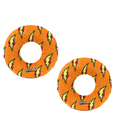 thumbnail image 1 of Mighty No Stuff Medium Ring Orange Durable Squeaky Fleece Dog Toy, 2 Pack, 1 of 9