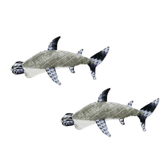 Mighty Ocean Hammerhead Durable Plush Squeaky Dog Toy, 2 Pack