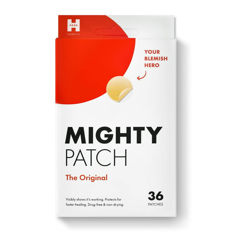Mighty Patch Original from Hero Cosmetics - Hydrocolloid Acne Pimple Patch for Zits and Blemishes, Spot Treatment Stickers for Face and Skin, Size