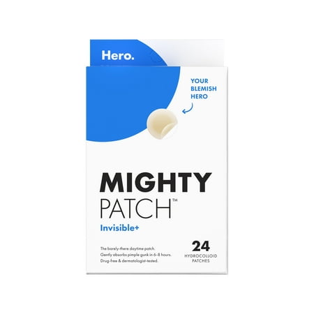 Hero Cosmetics Mighty Patch Invisible, Daytime Hydrocolloid Acne Pimple Patch, 24ct