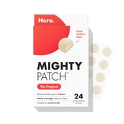 Hero Cosmetics Mighty Patch Original, Nighttime Hydrocolloid Acne Pimple Patch, 24 Count