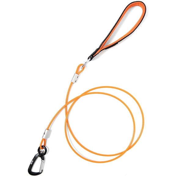 Mighty Paw Chew-Proof Cable Dog Leash, 6ft - Orange