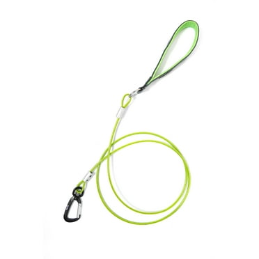 Mighty Paw Chew Proof Dog Leash - Six Foot Metal Cable Lead, Non Chewable Braided Cord with Padded Handle. Chew Resistant, Great for Large Dogs and Teething Puppies (Green)