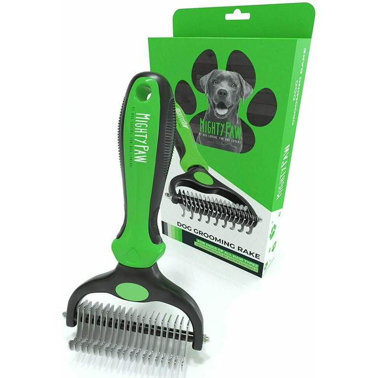 Mighty Paw Dog Grooming Rake Dual Sided Stainless Steel Teeth Safe for All Hair Types Walmart