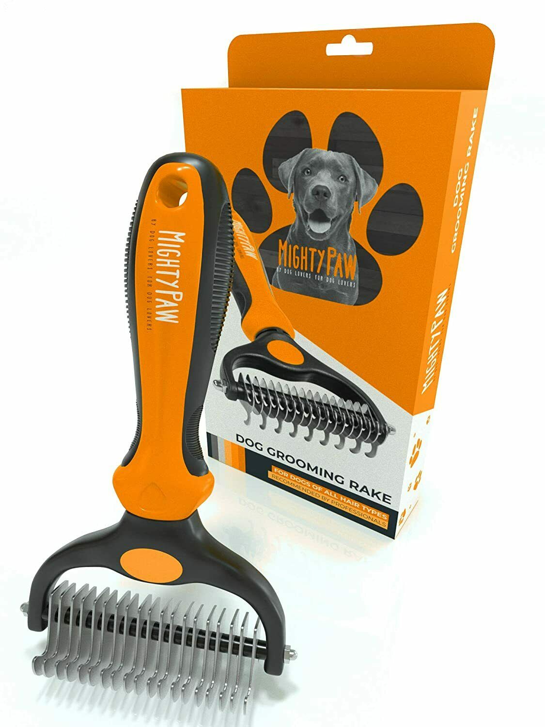 Poodle Pet Stainless Steel Dog Dematting Comb Undercoat Rake Grooming Brush, Purple