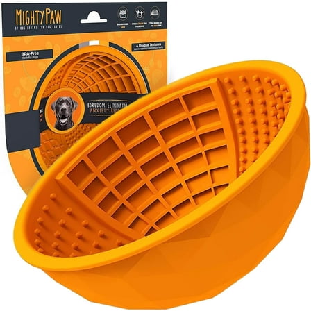 Mighty Paw Dog Lick Bowl, Interactive Slow Feeder Puzzle for Anxiety, Calming and Boredom, Wobbles or Stays Put, Slow Feeder Dog Bowl Works with Soft Food and Supports Oral Health