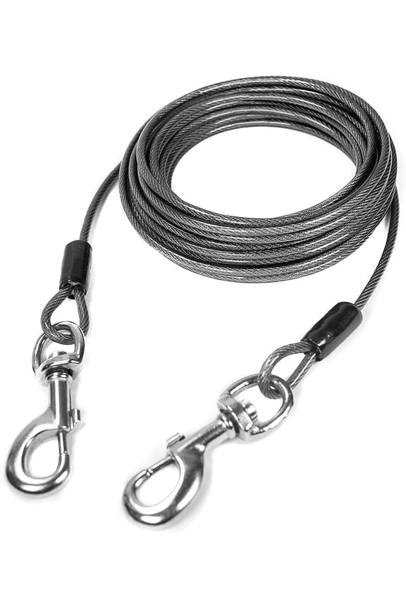 Heavy Duty Dog Tie Out Cable - Reflective, Weatherproof, Off-Leash Feel, Dog Leash (60-125 lbs)