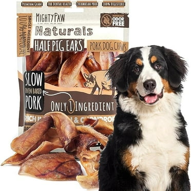 Mighty Paw Half Pig Ears for Dogs (12pk) All Natural Dried Single Ingredient Dog Treats