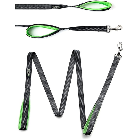 Mighty Paw HandleX2 Dual Handle Dog Leash, 6 Foot Long Reflective Dog Lead with 2 Handles