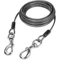 Mighty Paw Heavy Duty Dog Tie Out Cable - Come In 2 Thicknesses - Perfect For Large & Small Dog - Provides Off-Leash Feel With Total Control - Strong Braided Steel Cable For Durability - Weather Proof