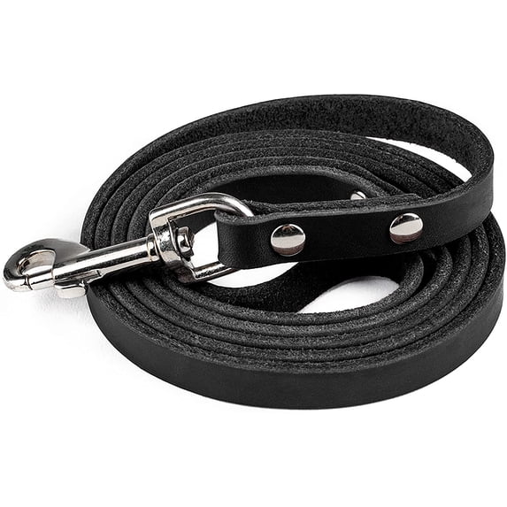 Mighty Paw Leather Dog Leash, 5 ft Leash Super Soft Distressed Leather, Modern Stylish Lead. For Small, Medium and Large Pets