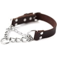 thumbnail image 1 of Mighty Paw Leather Dog Training Collar, Martingale Dog Collar with Stainless Steel Chain, Large, 1 of 9