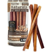 Mighty Paw Naturals Bully Sticks | All-Natural Protein-Rich Dog Chews From Grass-Fed Beef. Single-Ingredient Odor Free Pet Treat For Dental Health. Keeps Chewers Busy
