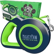 Mighty Paw Retractable Dog Leash 2.0 16' Nylon, Stainless Steel All Lifestages Reflective Dog Retractable Leash, Green (50 - 110 lbs)