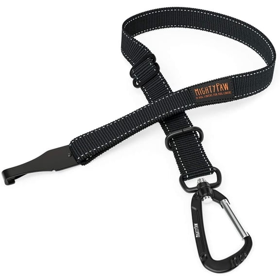 Mighty Paw Safety Belt Dog Seat Belt Latch Bar Attachment for Optimal Safety and Security All Metal Hardware Tangle Free Swivel Attachment Carabiner Adjustable Length