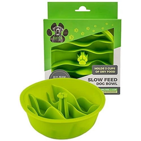 Mighty Paw Slow Feed Dog Bowl Insert | Interactive Puzzle Feeder for Large Dogs | Stainless Steel