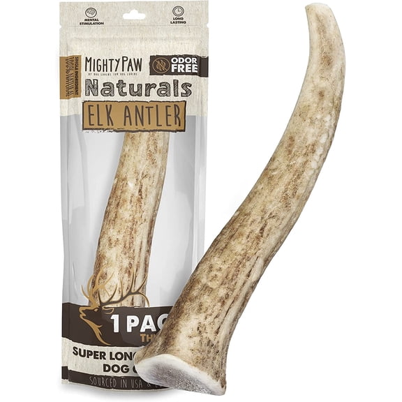 Mighty Pawn Split Elk Antler for Aggressive Chewers, Medium (1 Pack)