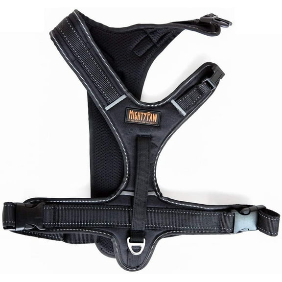 Mighty Paw Sport Harness, No-Pull Front Attachment Dog Harness, Neoprene Padded Lining, Reflective Stitching, 2 Leash Attachment Options, Our Sizing is Unique, Please Measure Your Pets