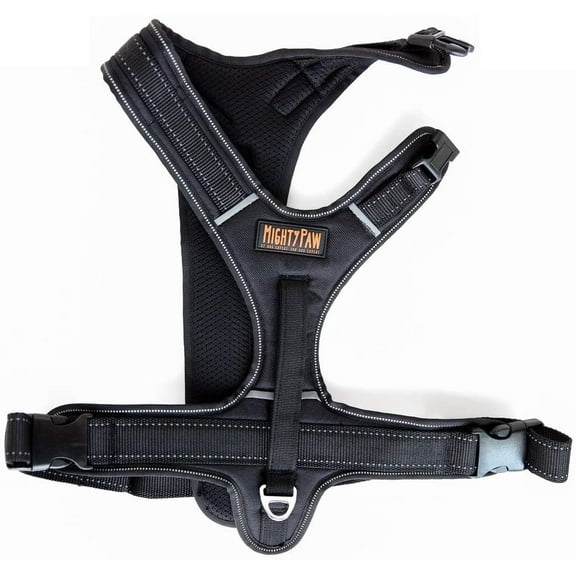 Mighty Paw Sport Harness, No-Pull Front Attachment Dog Harness, Neoprene Padded Lining, Reflective Stitching, 2 Leash Attachment Options, Our Sizing is Unique, Please Measure Your Pets