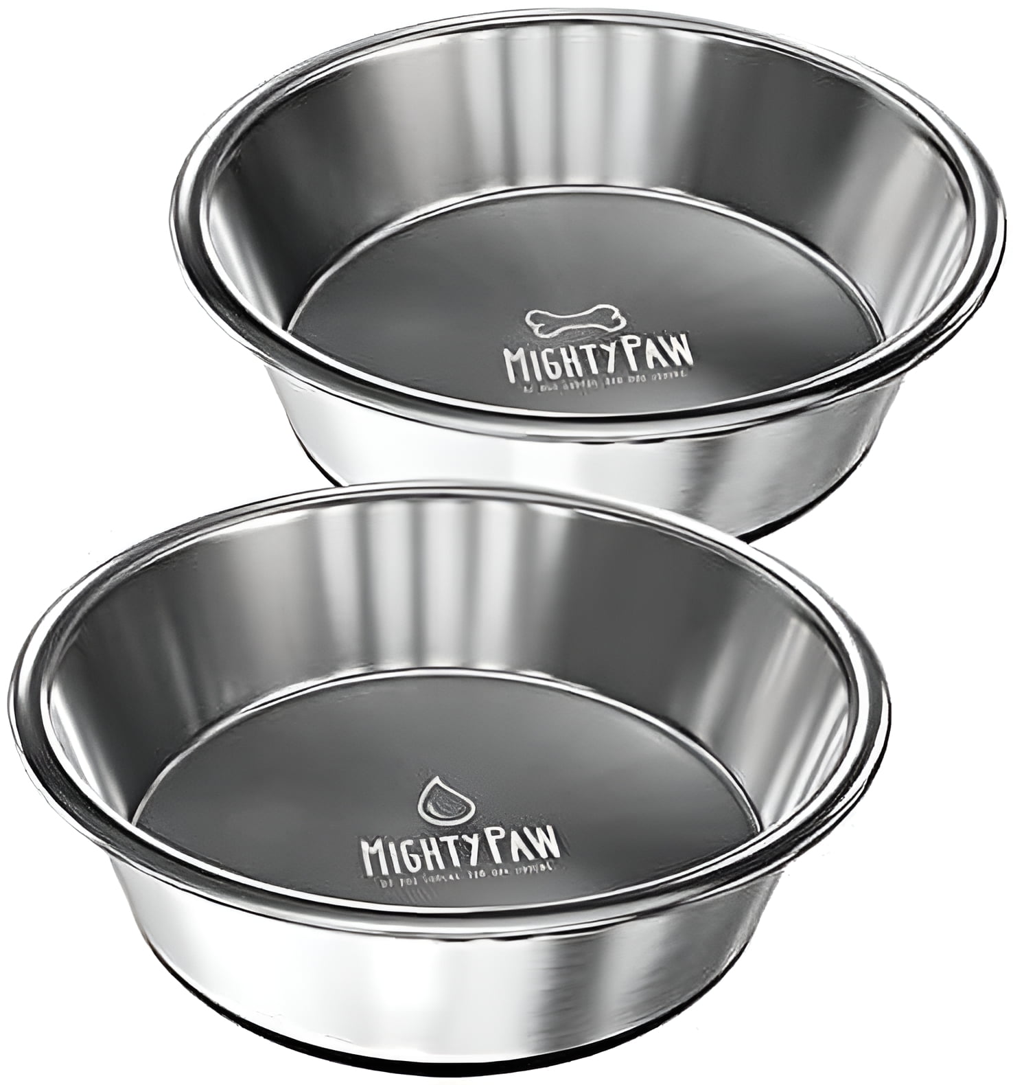 Mighty Paw 7-Cup Stainless Steel Non-Slip Dog Bowls Set