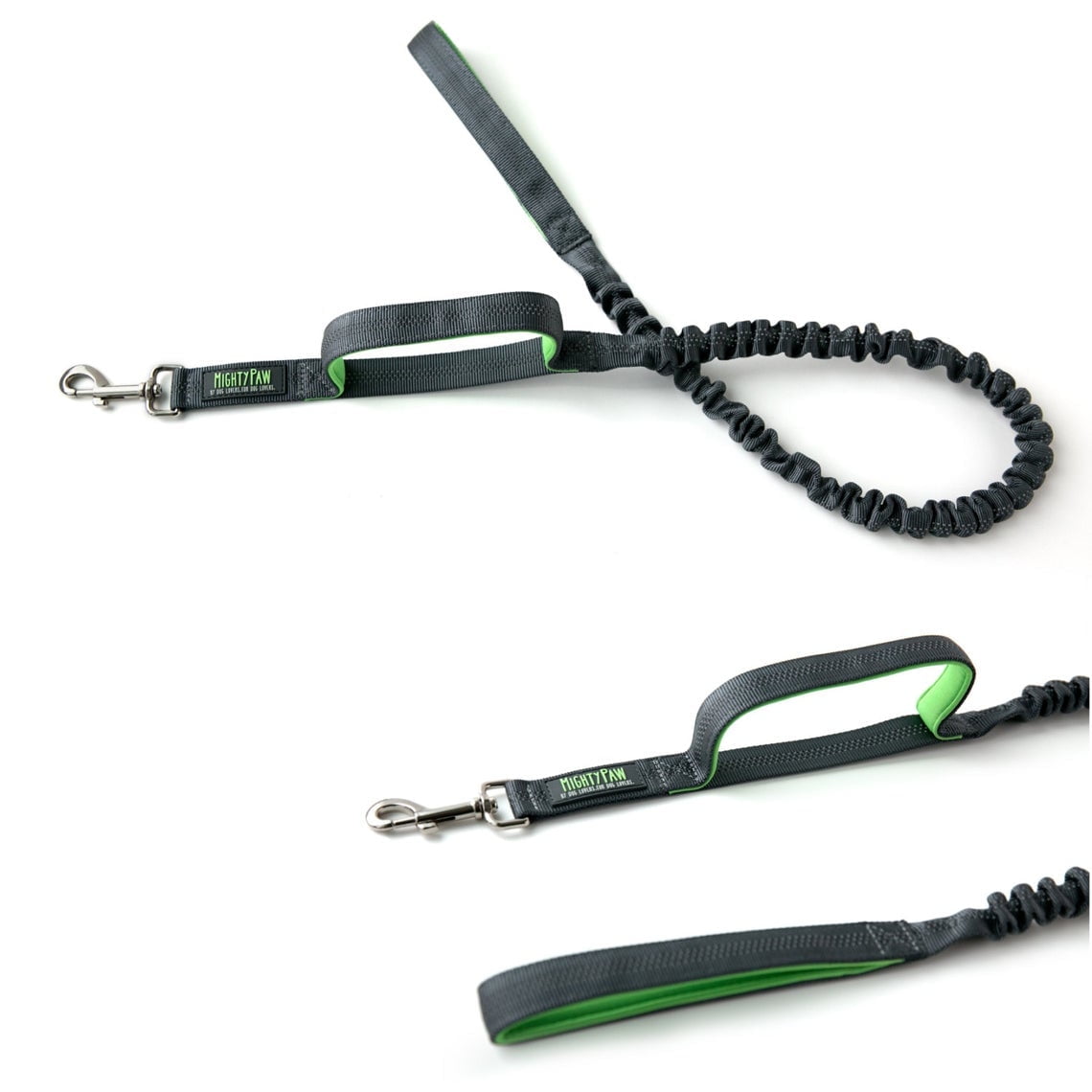 Mighty Paw Tactical Dog Leash, Dual Handle Absorbing Bungee Lead