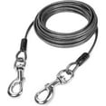 Mighty Paw Tie Out for Dogs 30 feet Braided Steel Black Tie out Chew
