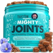 Mighty Paw Waggables Hip and Joint Care Glucosamine Supplement Chews for Dog, Bacon Flavor, 120 Count