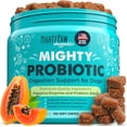 thumbnail image 1 of Mighty Paw Waggables Dog Probiotics Chews, Digestive Enzymes Supplement, Bacon Flavor, USA, 120 ct, 1 of 10