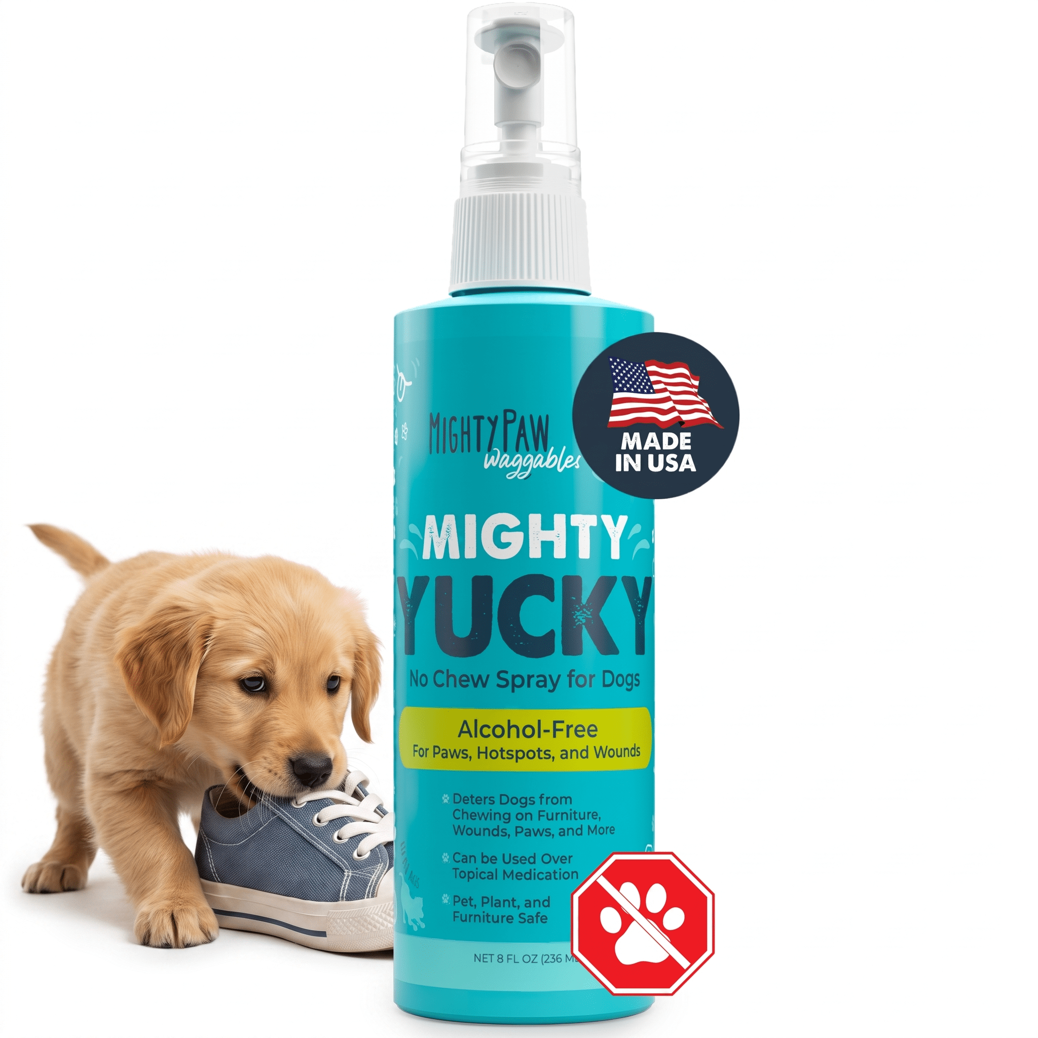 No Chew Bitter Apple Spray for Dogs to Stop Chewing Furniture and Shoes