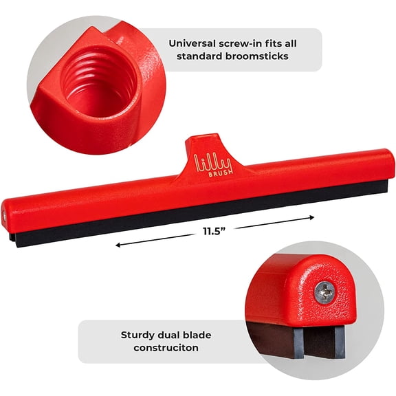 Mighty Pet Hair Detailer | Carpet Rake for Pet Hair Removal, Rubber Broom for Pet Hair, Carpet Hair Removal Tool, Pet Hair Removal Broom with Double Rubber Blade and 52" Handle