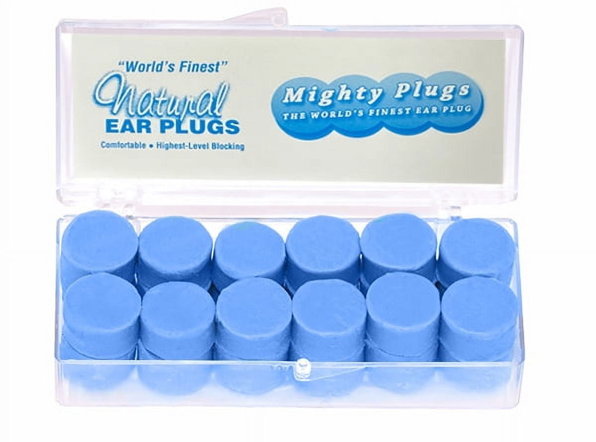 Mighty Plugs Beeswax Ear Plugs, 6 Pairs (12 Count), NRR 34, Moldable Reusable Wax Earplugs for Sleeping, Travel, Swimming & Concerts, Noise Reduction