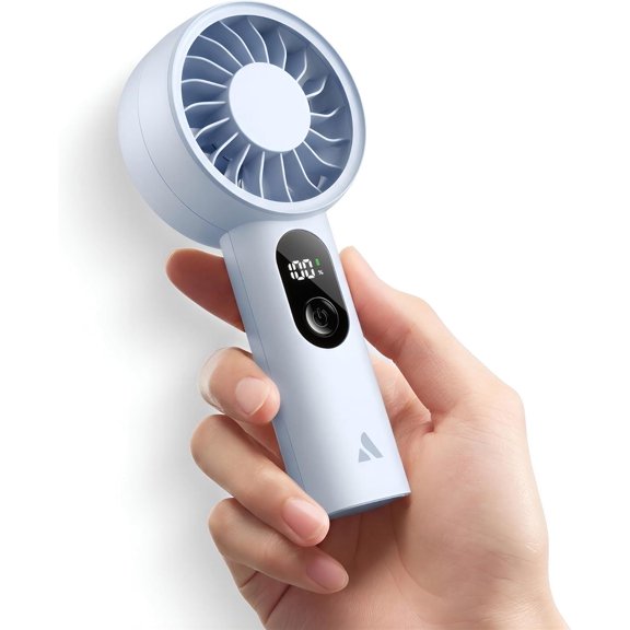 Mighty Portable Fan, Powerful Handheld Fan, USB Rechargeable [10H Max Cooling Time], Mini Personal Battery Powered, Pocket for Travel, Summer, Gifts for Women, Girls -Blue