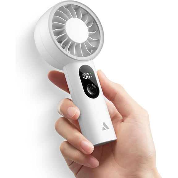Mighty Portable Fan, Powerful Handheld Fan, USB Rechargeable [10H Max Cooling Time], Mini Personal Battery Powered, Pocket for Travel, Summer, Gifts for Women, Girls -White