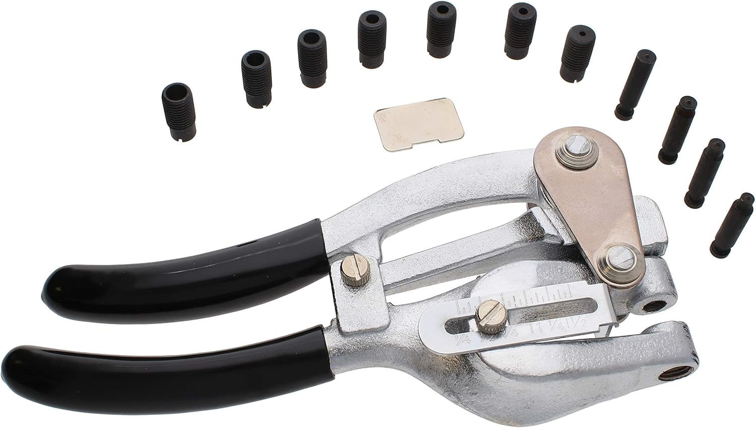 The Beadsmith Mighty Punch- Hole Punch Set, Includes 7 Punches and 7 Dies in Assorted Sizes, Plus a Heavy Duty Storage Case, Puncher Cuts Through Various Materials up to 16 gauge in Thickness and Les