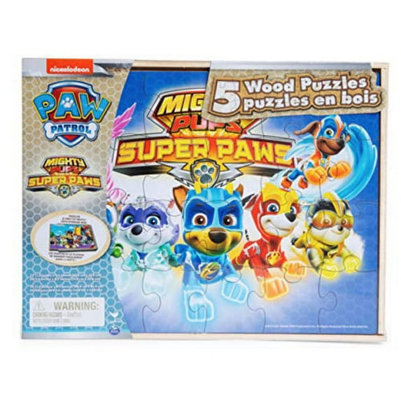 Mighty Pups Super Paws 5 Wood Puzzles