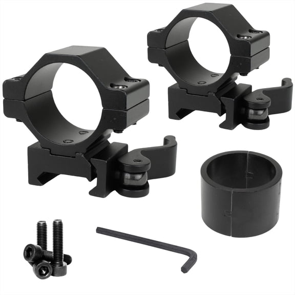 Mighty Quick Release Scope Ring Mount 25.4mm/30mm for 20mm Picatinny Rail - Set of 2 pc