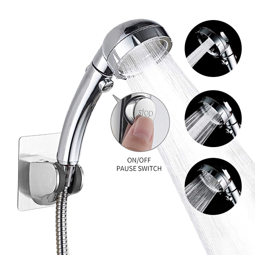 Mighty Rock High Pressure Handheld Shower Head with Pause Switch, 3 ...