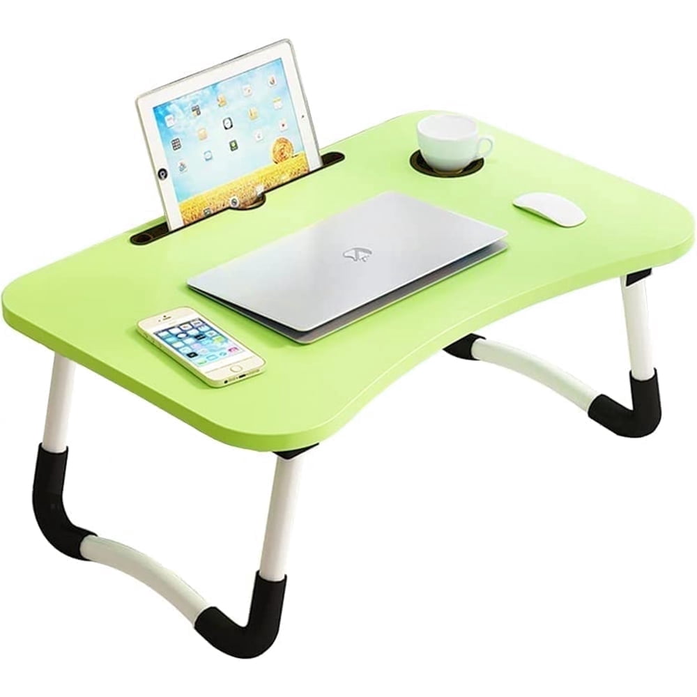 kibhous Laptop Desk Foldable Bed Tray Table Laptop Bed Stand Standing Table for Bed Sofa Couch Floor Green