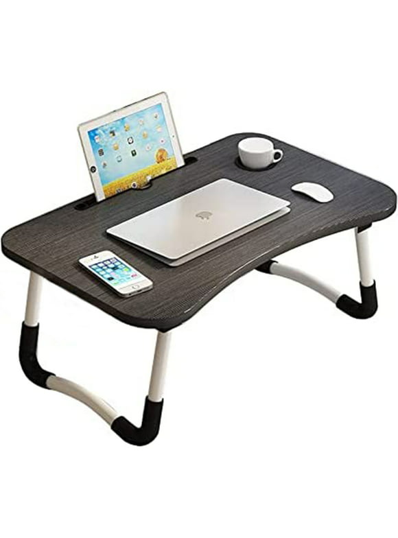 Mighty Rock Laptop Desk Foldable Tray Table Bed Stand Standing Table for Bed Sofa Couch Floor Black