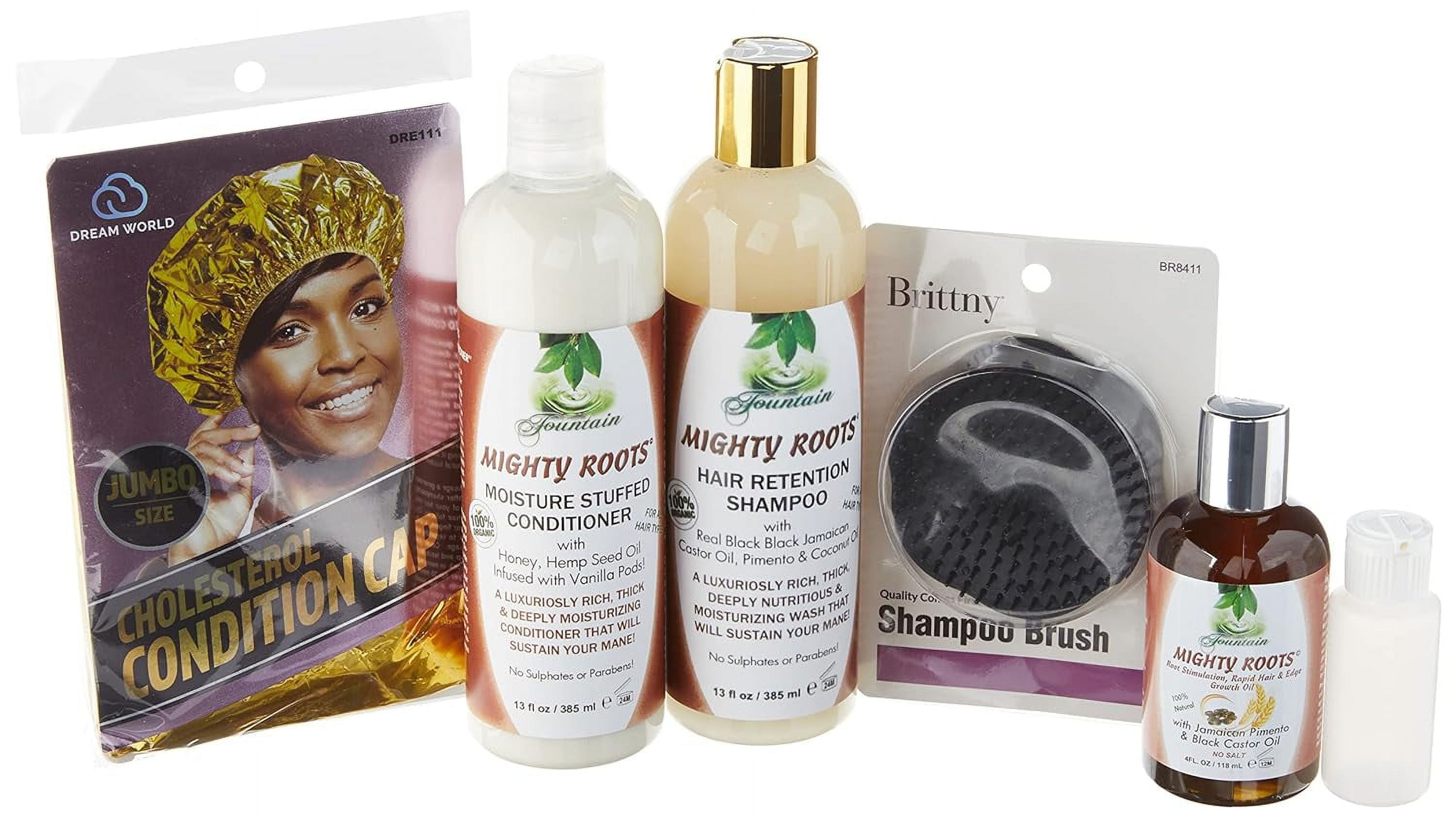 Mighty Roots Jamaican Pimento And Black Castor Oil With Shampoo And