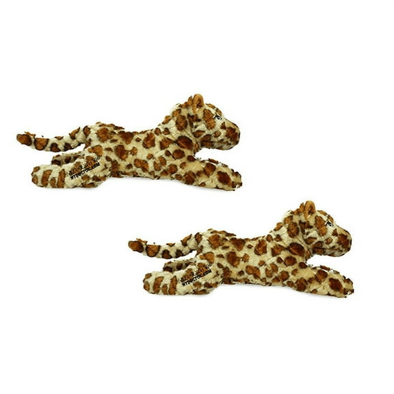 Mighty Safari Leopard Durable Plush Squeaky Dog Toy, 2 Pack