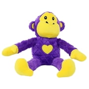 Mighty Safari Monkey Purple Durable Plush Squeaky Dog Toy