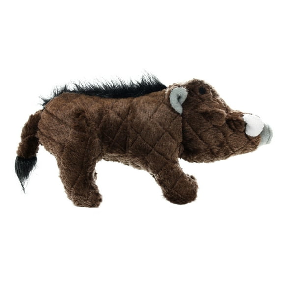 Mighty Safari Warthog Brown Durable Plush Squeaky Dog Toy