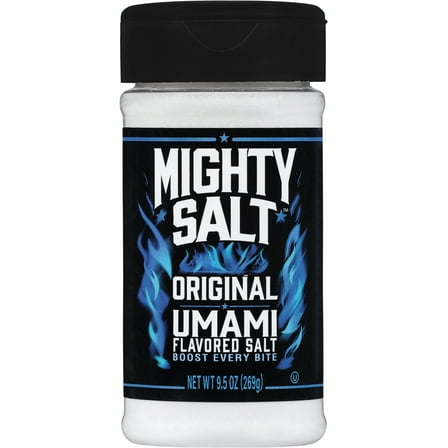 Mighty Salt Original Umami Flavored Salt, MSG and Salt Food Flavoring, 9.5 oz Bottle