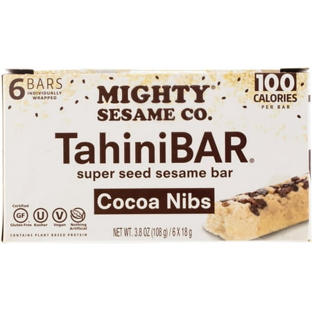 Mighty Sesame Company, Super Seed Sesame Tahini Bars, Cocoa Nib, 3.8 oz