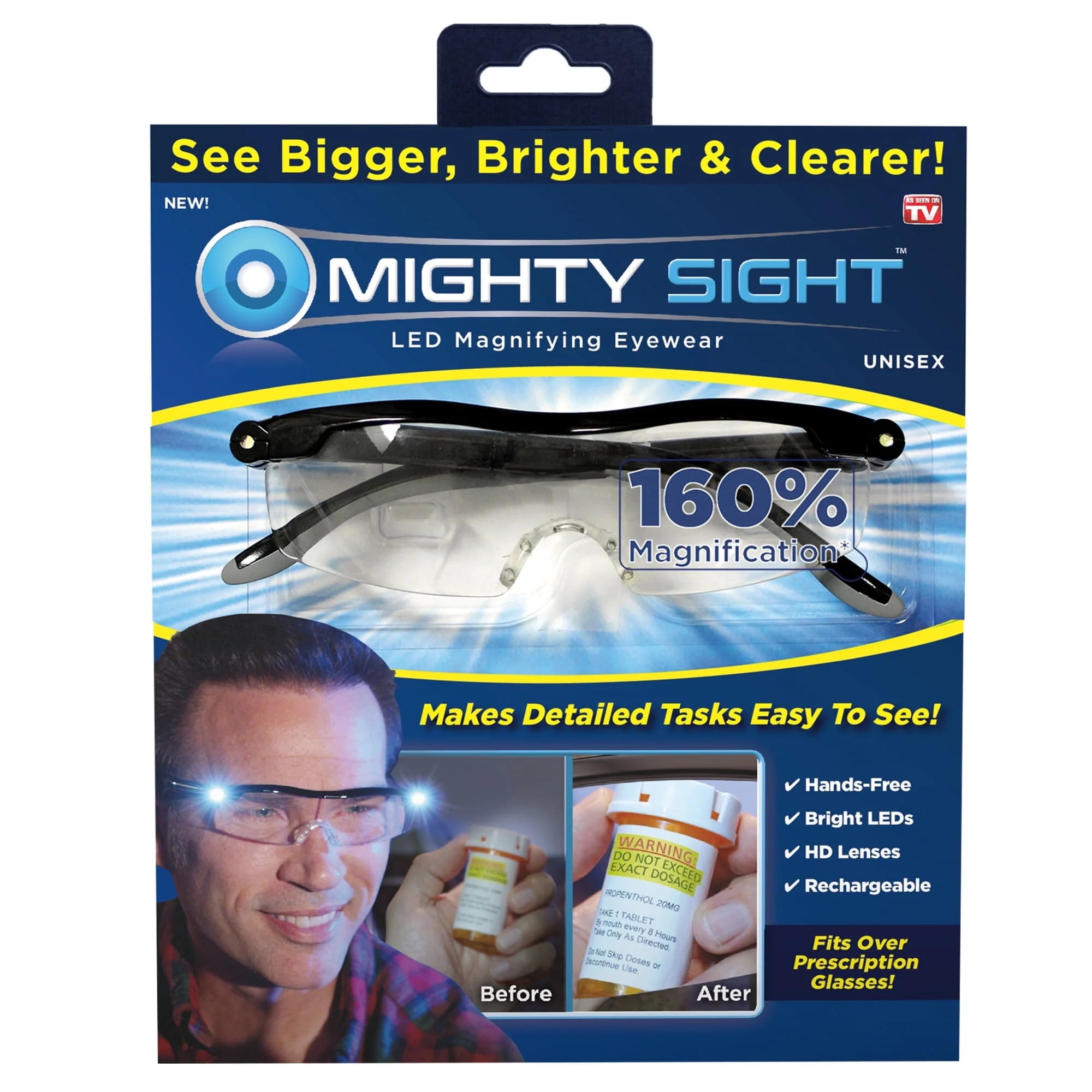 Magnifying Eyeglasses with Light