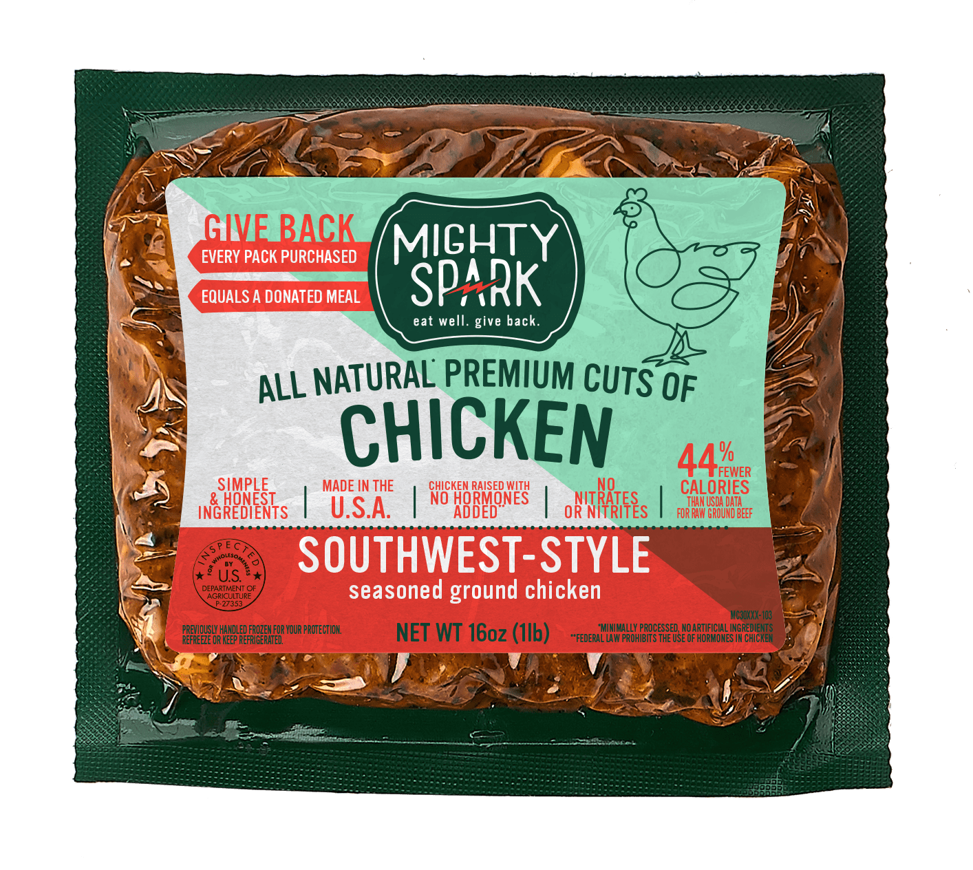 Mighty Spark Ground Chicken SouthwestStyle