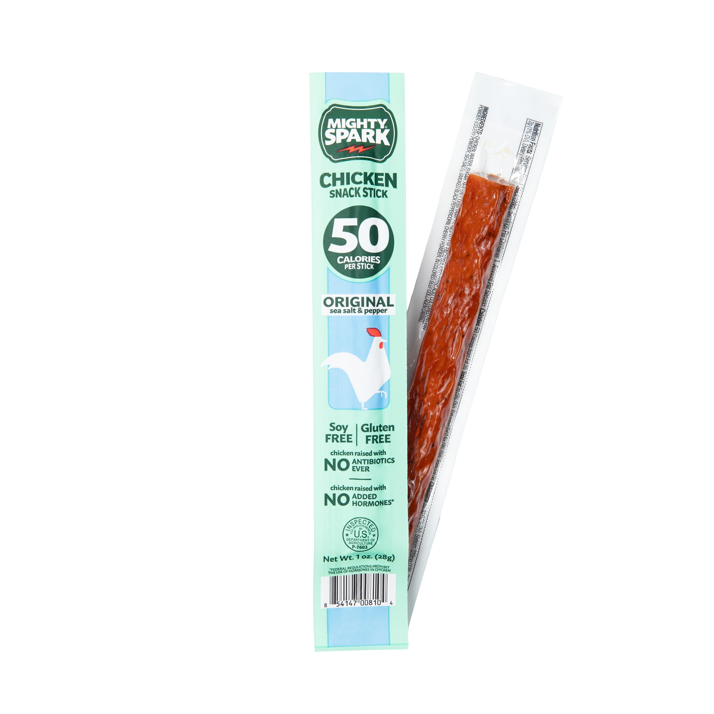 Mighty Spark Original Sea Salt & Pepper Chicken Snack Stick, 1 oz