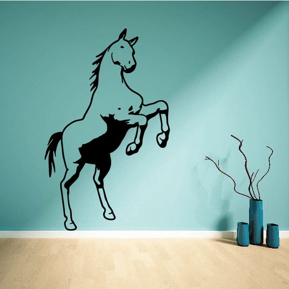 Mighty Standing Looking Horse Decal - 36 Inches