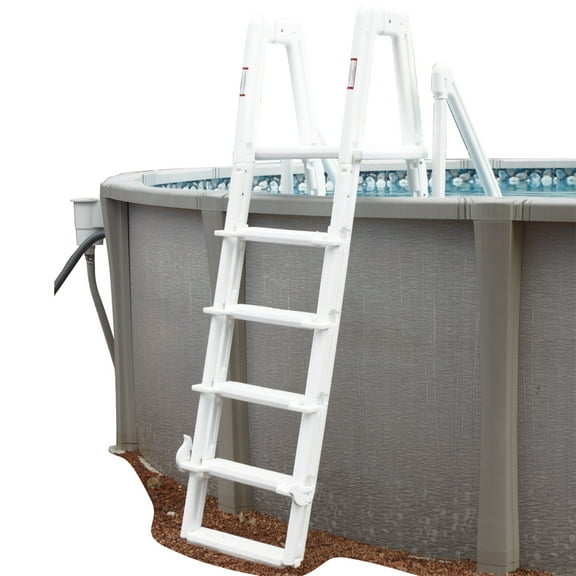 Mighty Step Non-Slip Pool Ladders, Plastic White